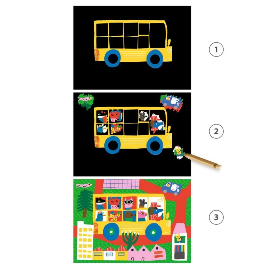 DJECO Learning About Vehicles Scratch Cards - Image 2