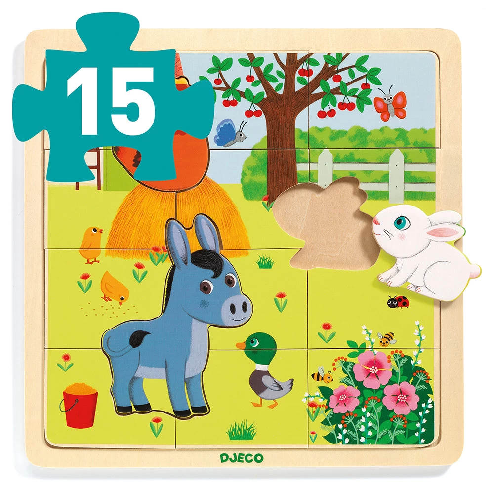 DJECO Puzzlo Far 15pc - Wooden Puzzles - Image 2