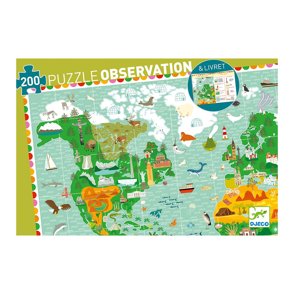 DJECO Around The World + Booklet - 200 Pcs Puzzles - Image 3