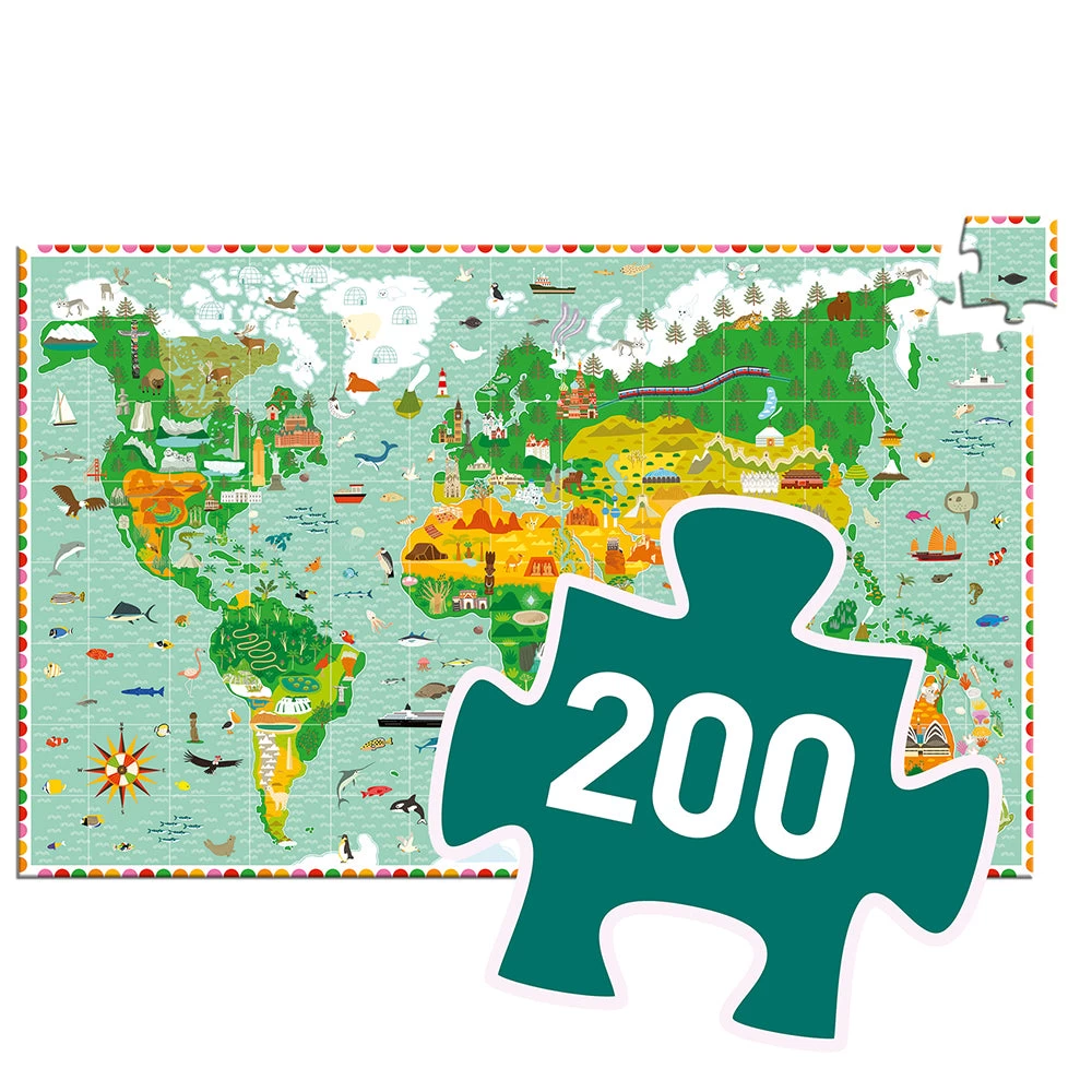 DJECO Around The World + Booklet - 200 Pcs Puzzles - Image 4