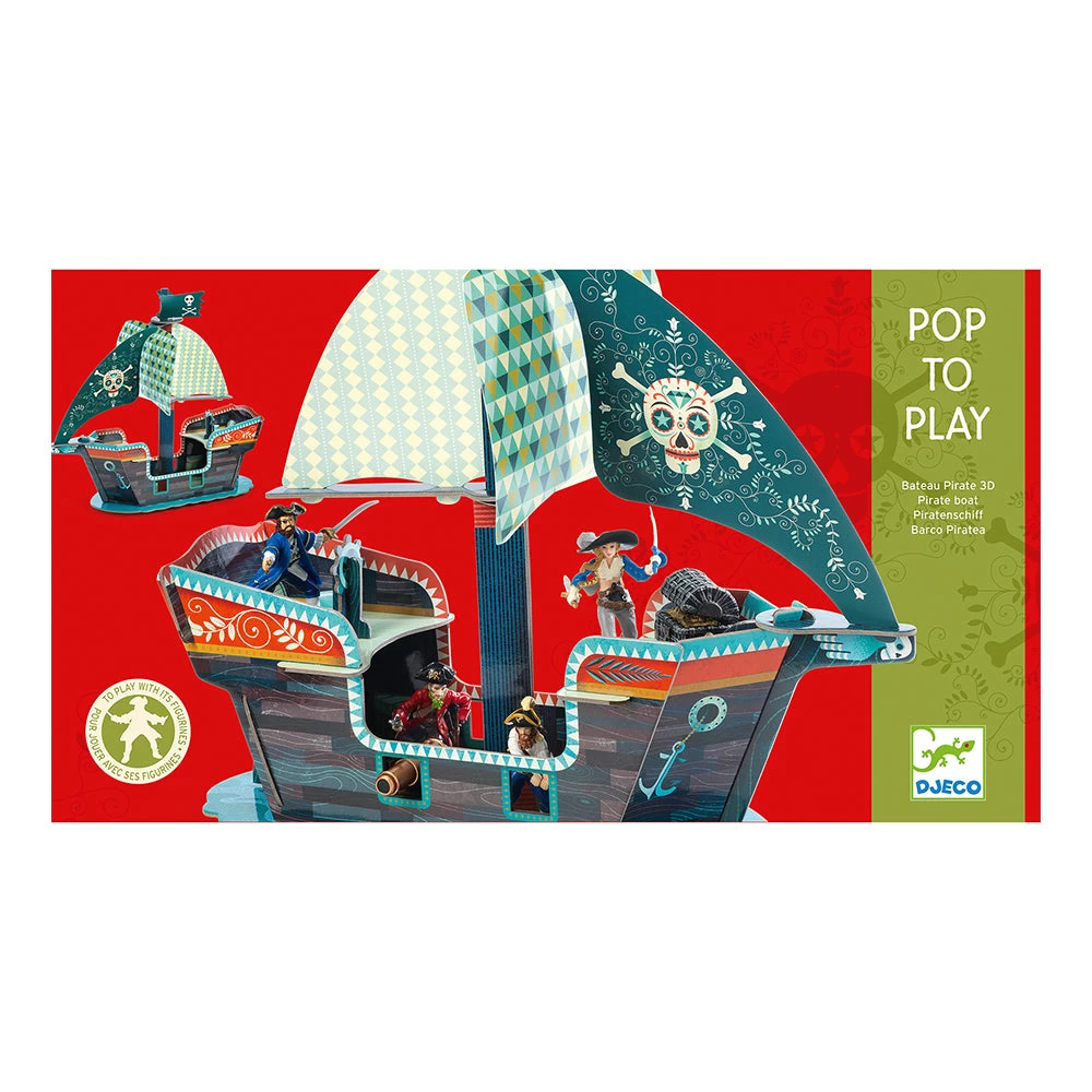 DJECO Pirate Boat 3D Pop To Play