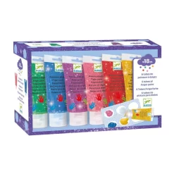 DJECO 6 Tubes Of Finger Paint - Glitter