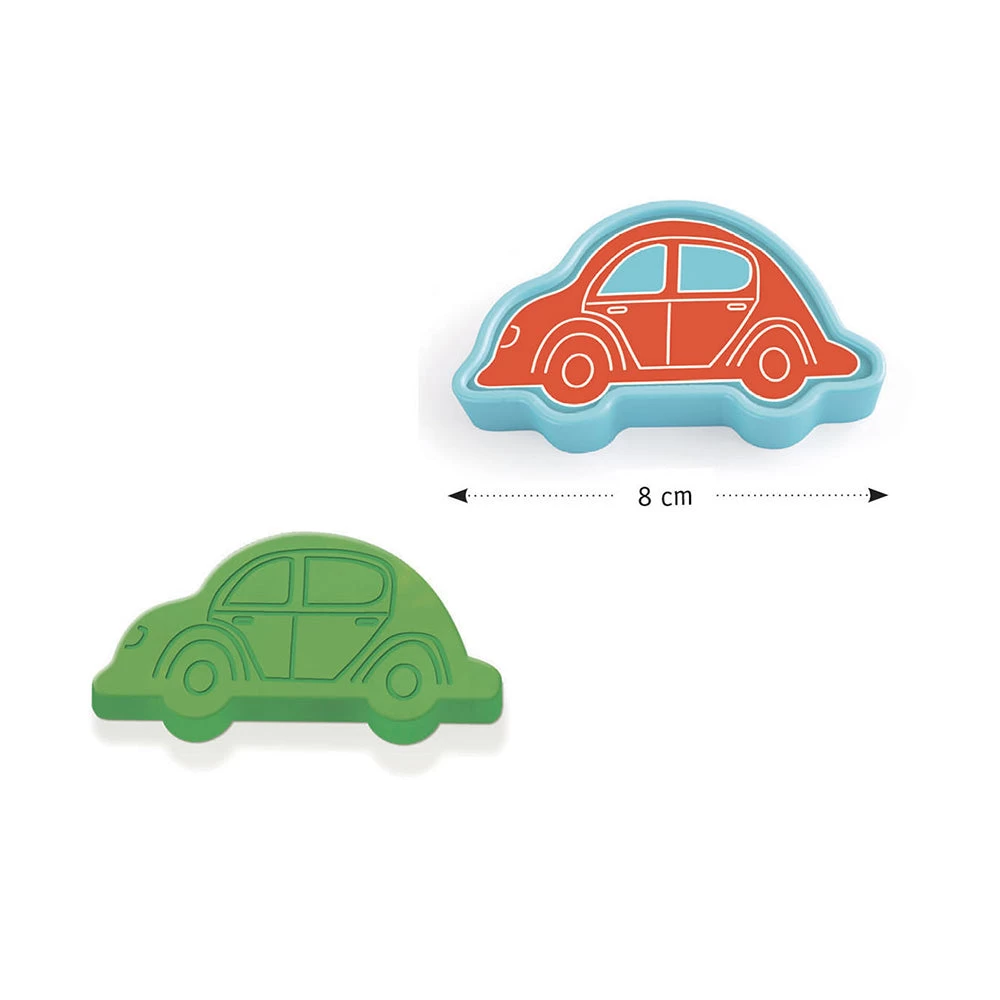 DJECO Vehicles - 6 Press Moulds And Stamps For Young Children - Image 2