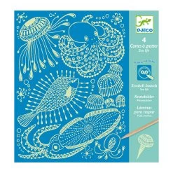 DJECO Sea Life Glow In The Dark Scratch Art